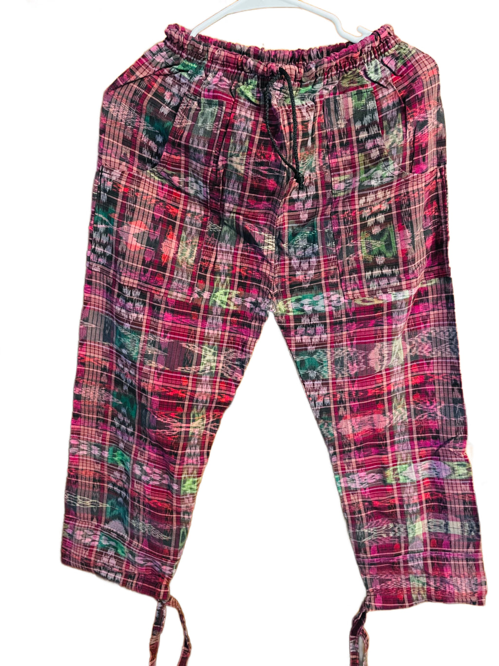 Unisex Adult Pants- Pink/ Green Multicolor